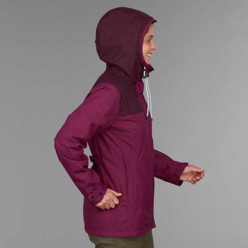 Női kabát trekkinghez TRAVEL 100, 3 az 1-ben, 0 °C komfort hőmérséklet