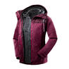 เสื้อแจ็คเก็ตผู้หญิงแบบ 3-in-1 กันน้ำ อุณหภูมิสบาย 0°C สำหรับเทรคกิ้งรุ่น TRAVEL 100 (สีชมพู)
