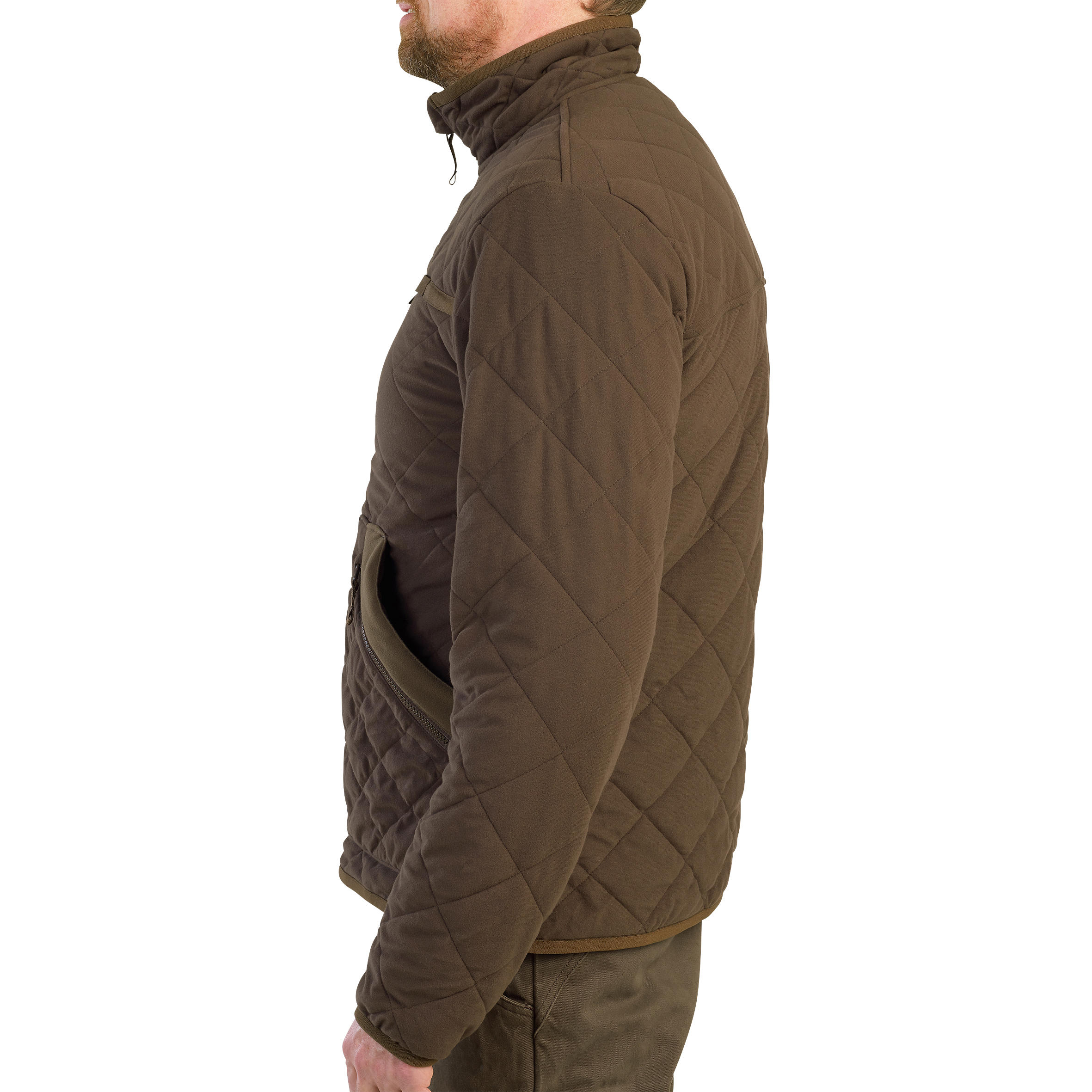 Silent Padded Jacket - 500 Brown - SOLOGNAC