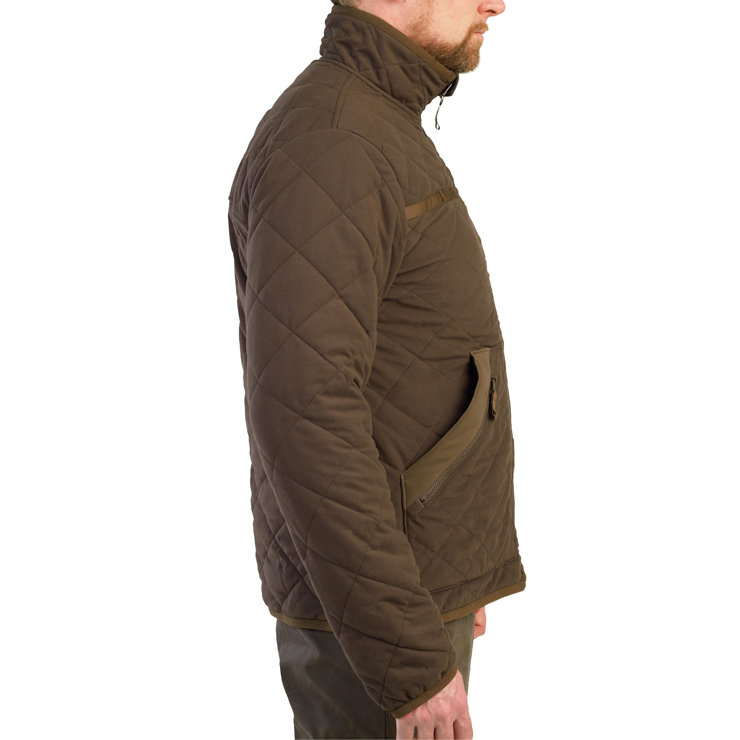 Silent Padded Jacket - 500 Brown - SOLOGNAC