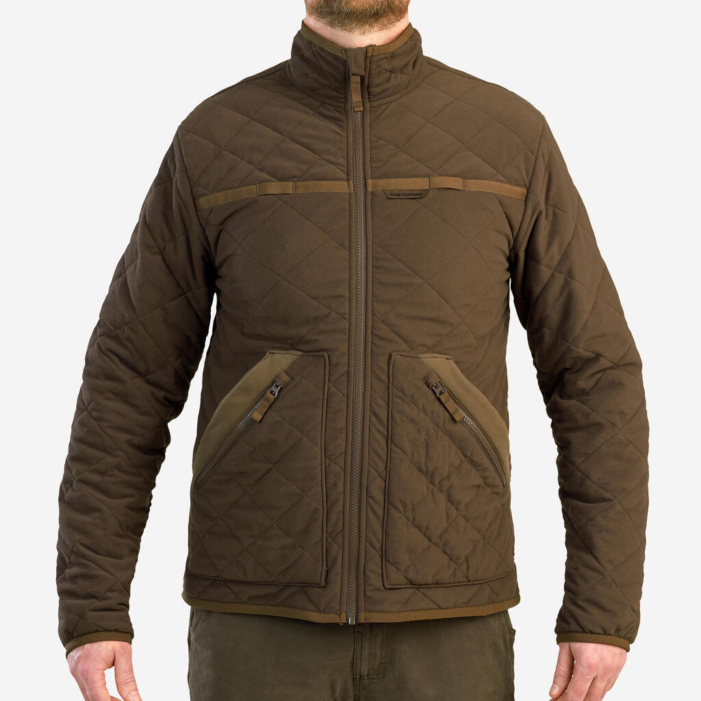 Chaqueta acolchada térmica de avistamiento para Hombre Slognac café