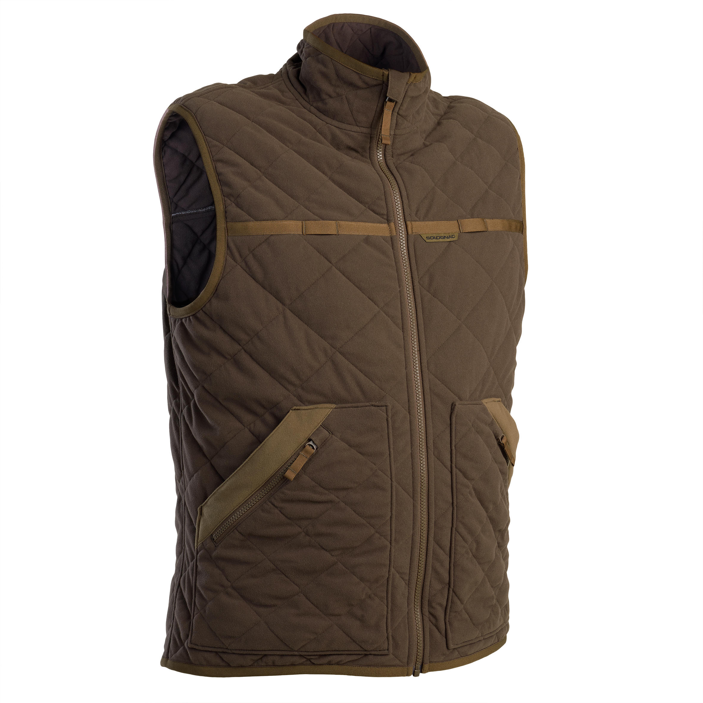 Hunting silent padded gilet 500 brown 