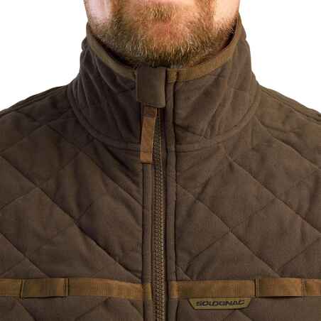500 Silent quilted hunting vest brown.