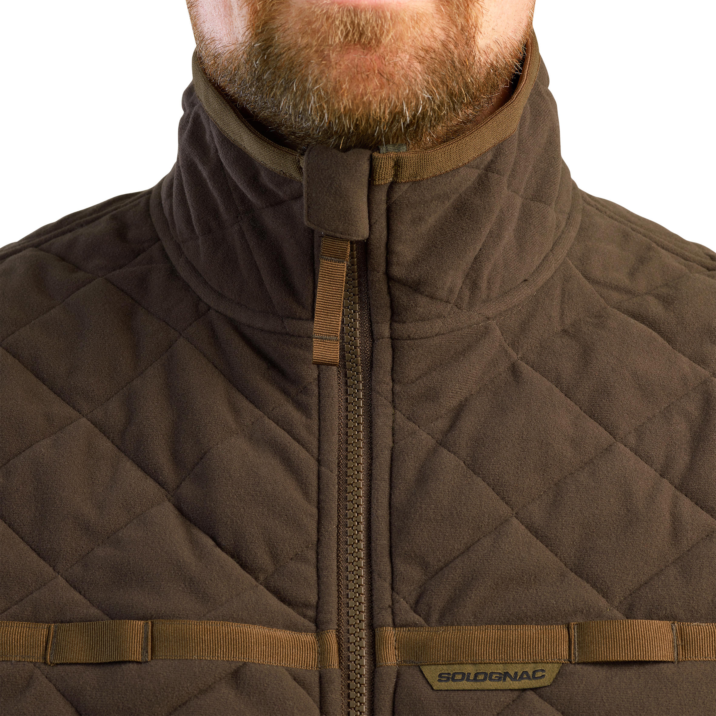 Chaleco Caza Solognac 500 Hombre Acolchado Silencioso Marrón. 3/5