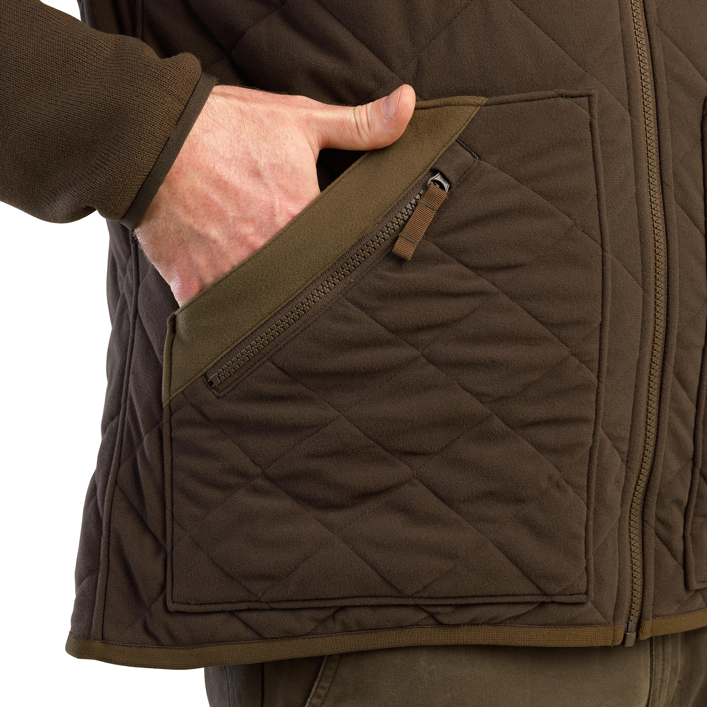 Country Sport Silent Padded Gilet 500 Brown. 4/6