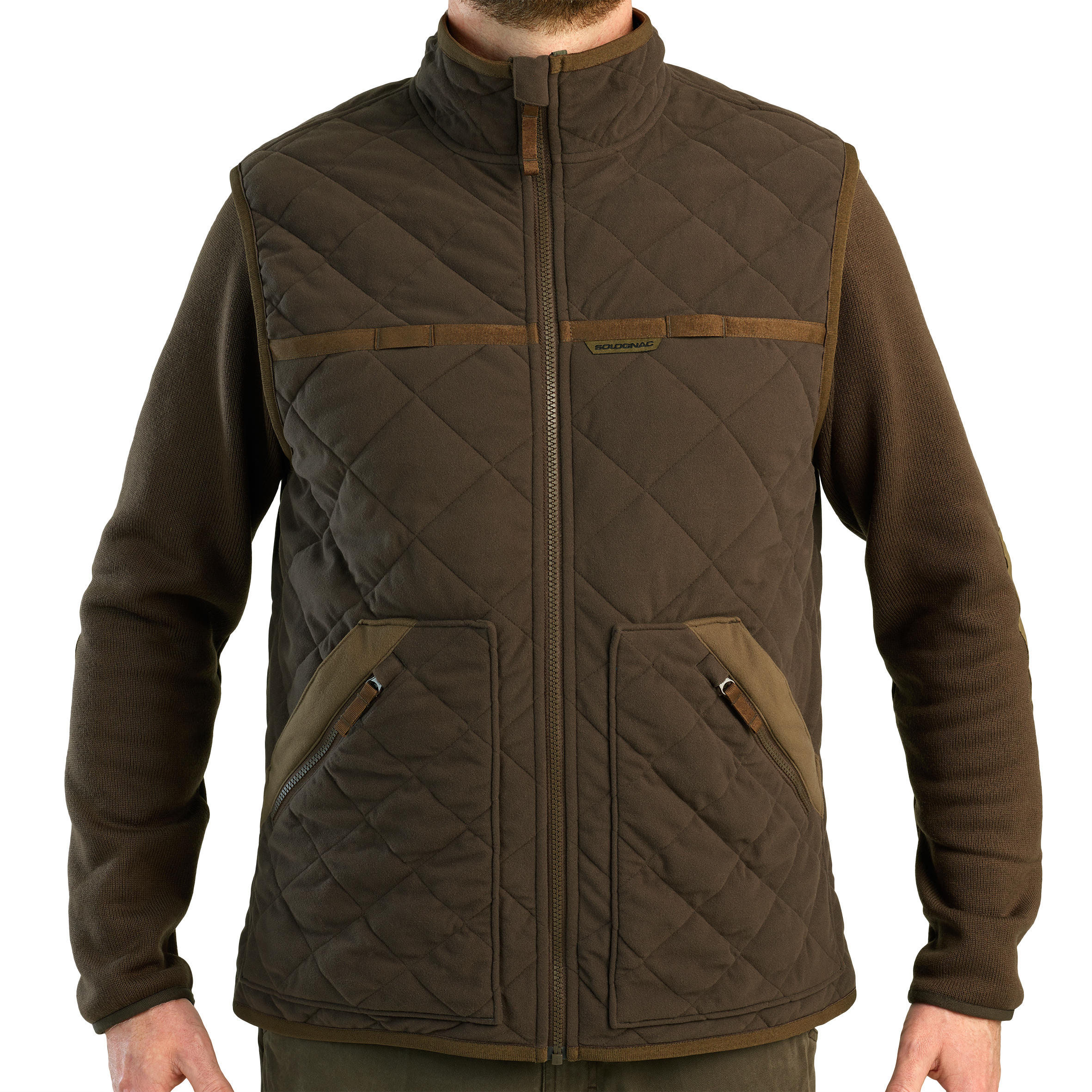 Country Sport Silent Padded Gilet 500 Brown. 2/6