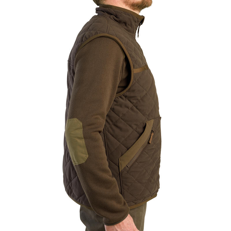 500 Silent quilted hunting vest brown.