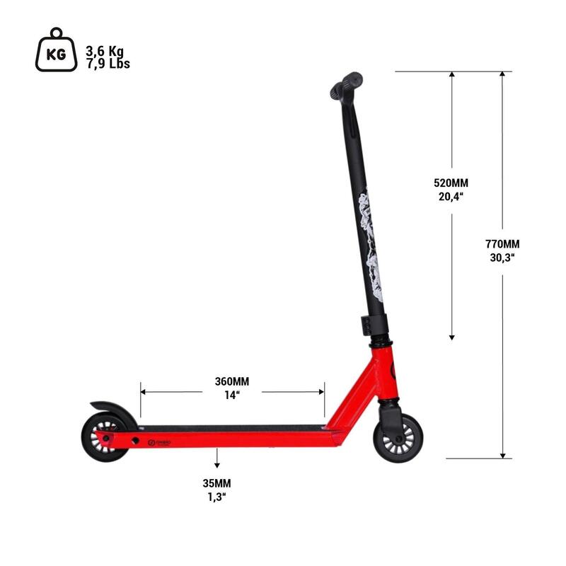 Patinete Scooter Freestyle Niños Oxelo MF One Rojo