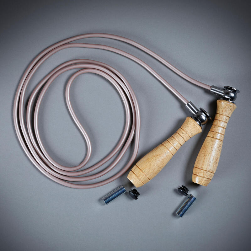 Wooden Boxing Skipping Rope with Removable Weights