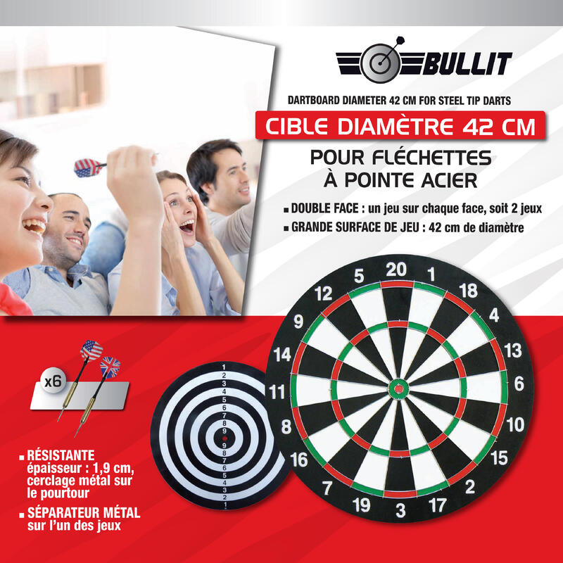 Steel Tip Dartboard Set BULLIT Decathlon
