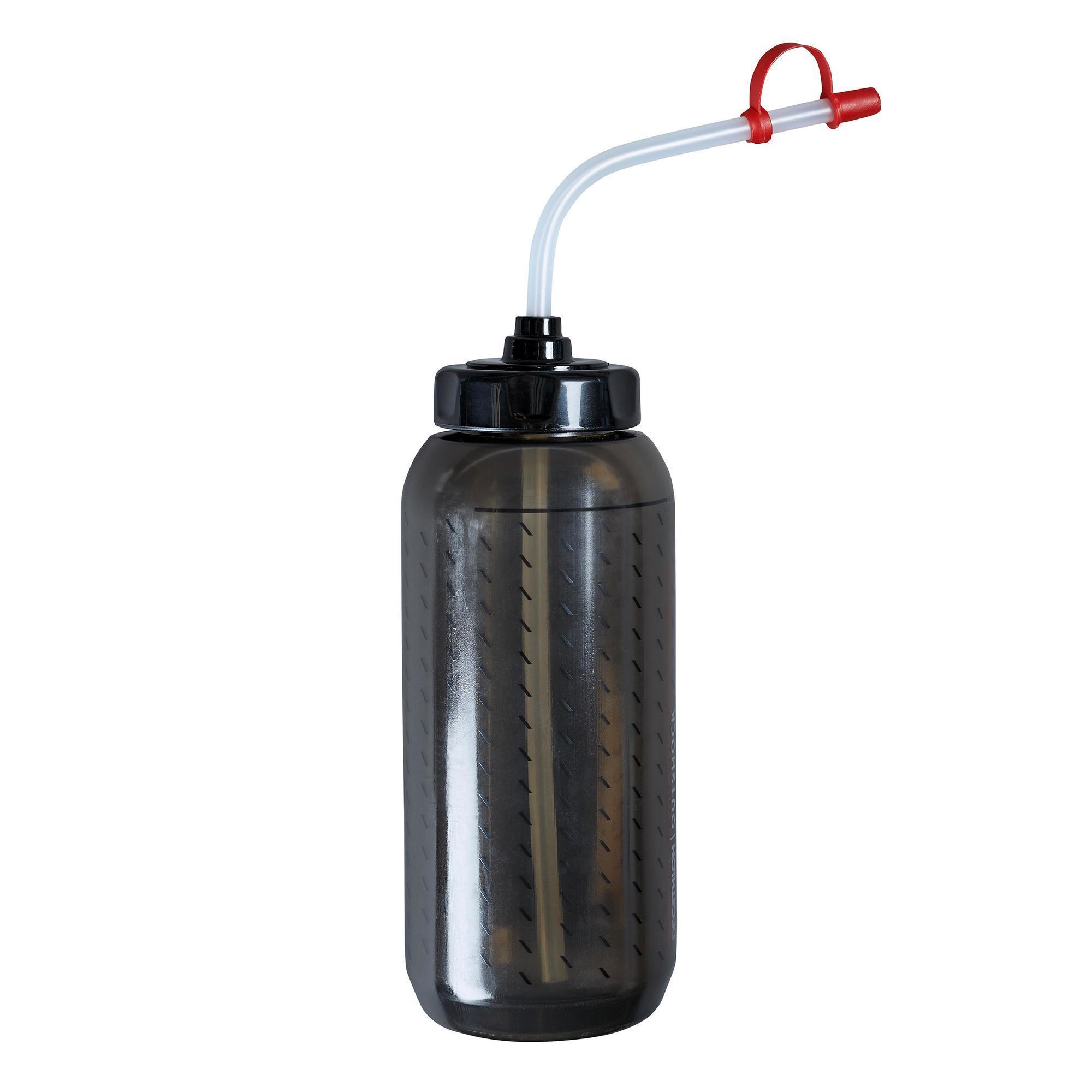 GOURDE DE BOXE NOIRE 850ML AVEC PAILLE Domyos by Decathlon