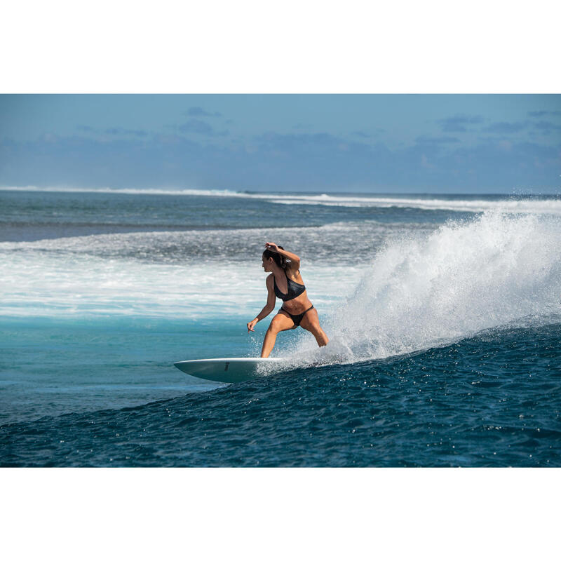 Top Bikini Surf Sujetador Transparencias Olaian Ajuste Espalda Isa Mujer Black
