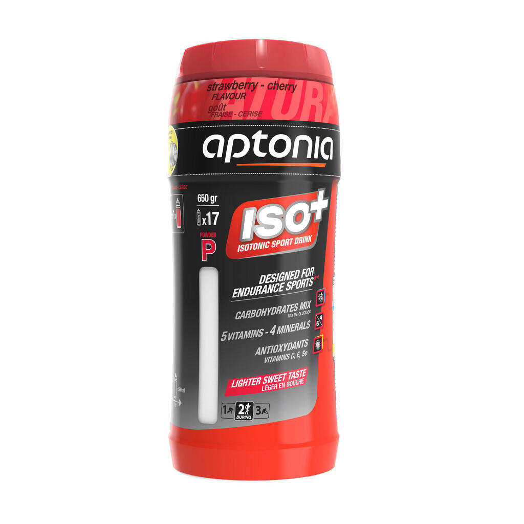 Iso+ isotonic drink powder 650 g - strawberry/cherry