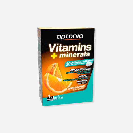 Výživový doplnok v tabletách Vitamíny a minerály 30 ks pomaranč