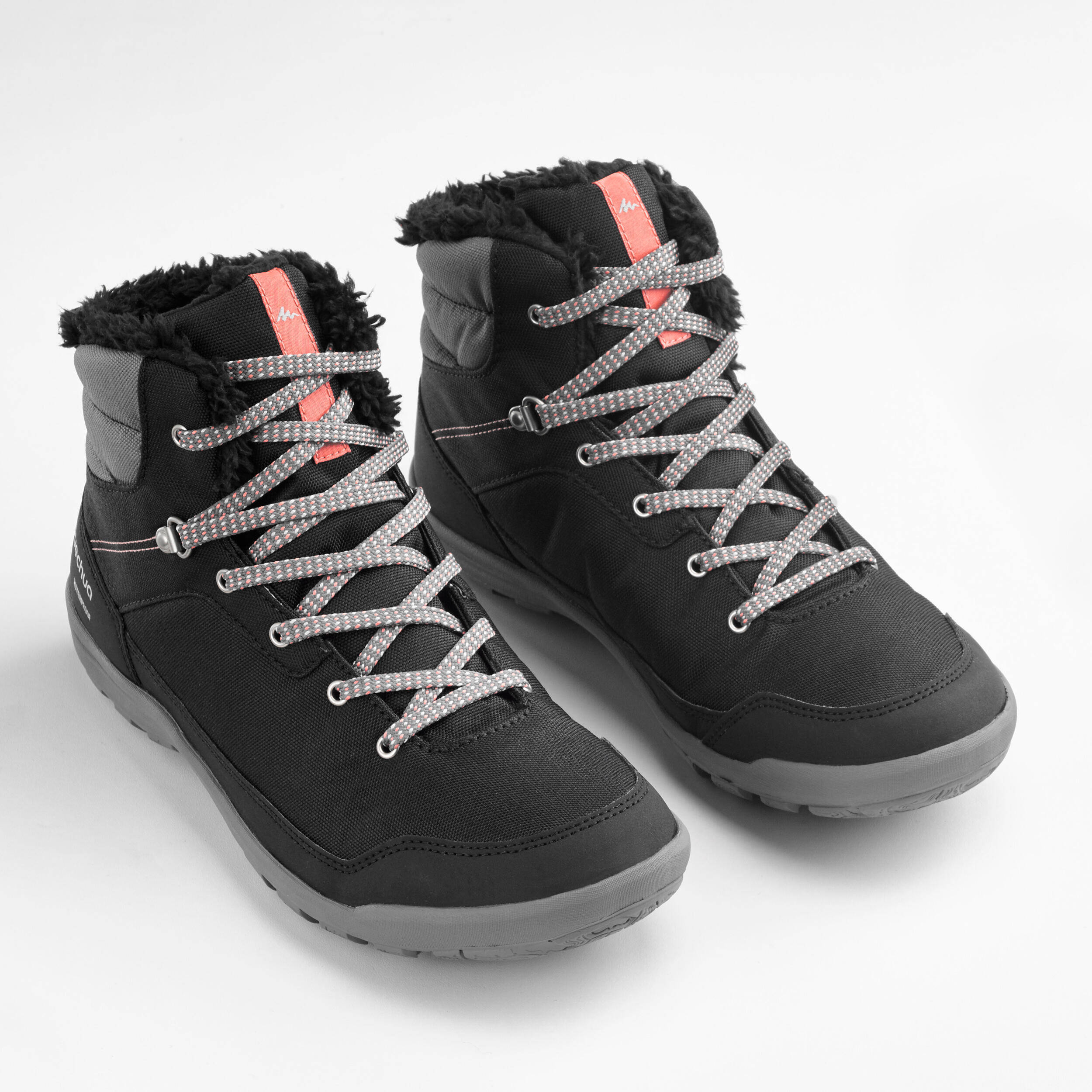 Women Mid Ankle Winter Shoes with Waterproofing Black - SH100 -  1