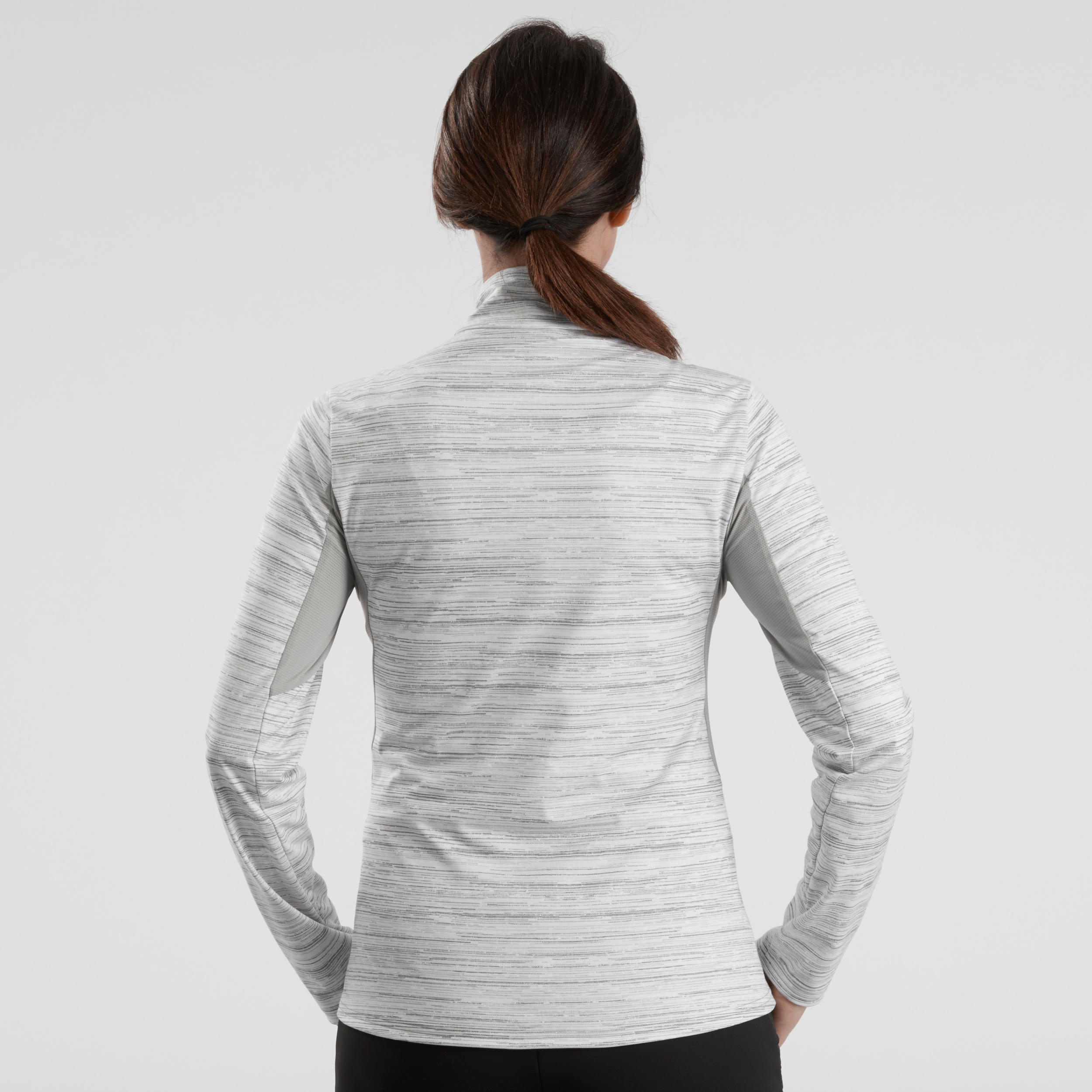 Women's SH500 warm white long-sleeved snow hiking T-shirt 4/9