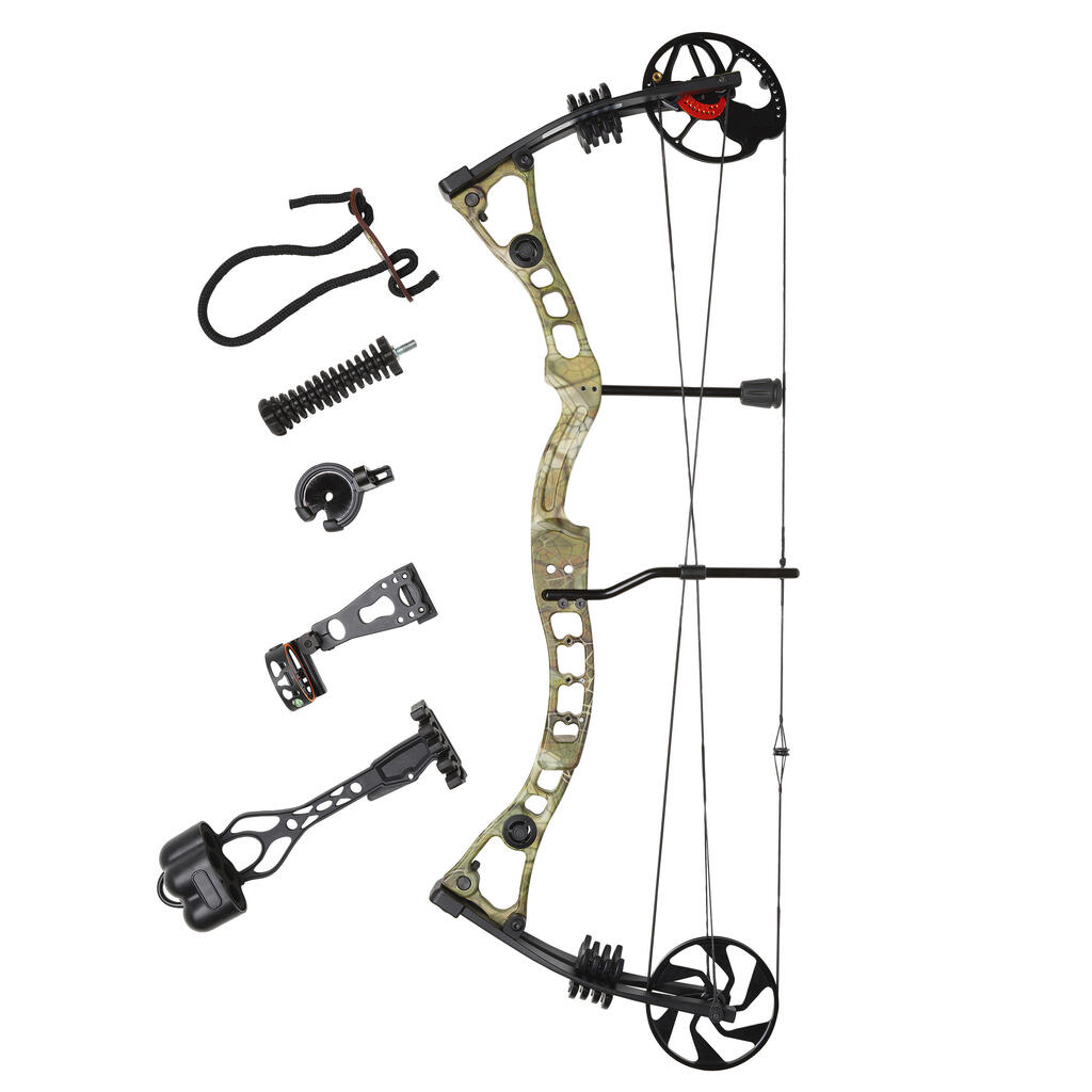 Hunting and Target Compound Bow Set 500 KHAKI Right-Handed