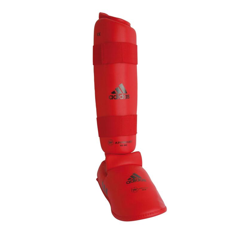 PROTÈGE-TIBIA ET PIED DE KARATÉ ROUGE ADIDAS