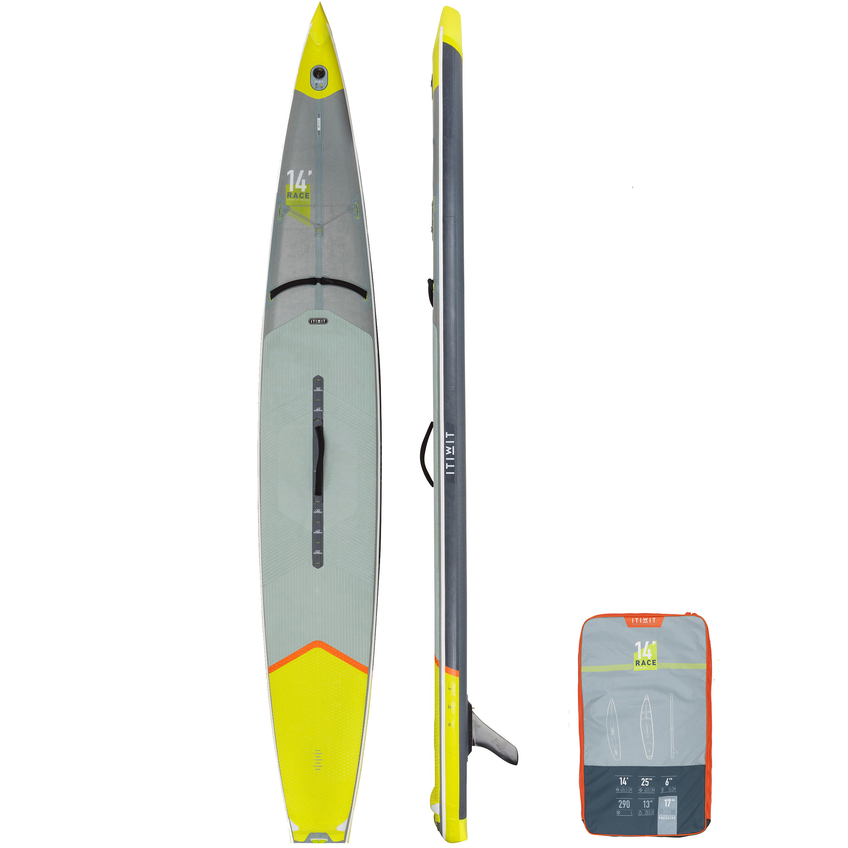 Racing Inflatable Stand-Up Paddleboard _PIPE_ Intermediate Race 14 Feet 25 Inches - No Size By ITIWIT | Decathlon