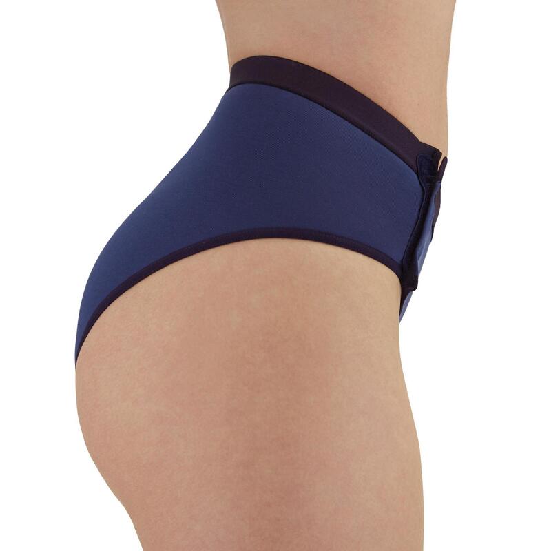 Slip donna blu petrolio apribile con velcri laterali