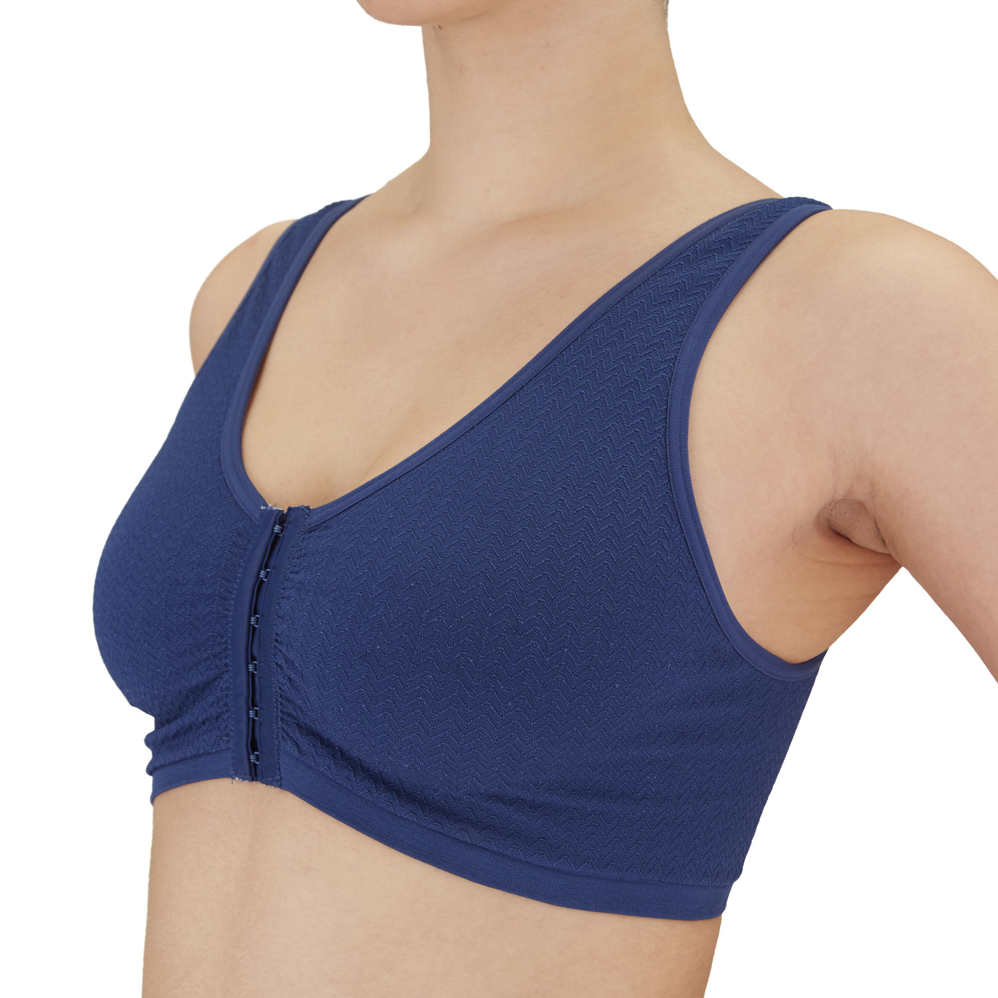 Reggiseno apertura frontale donna fitness sostegno leggero blu petrolio DECATHLON Decathlon