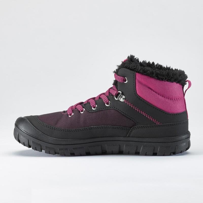 Wanderschuhe Winterwandern SH100 warm wasserdicht Schnürsenkel Kinder Gr. 33–38 rosa 