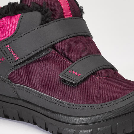 Дитячі черевики SH100 Warm для зимового туризму, на липучках - Рожеві
