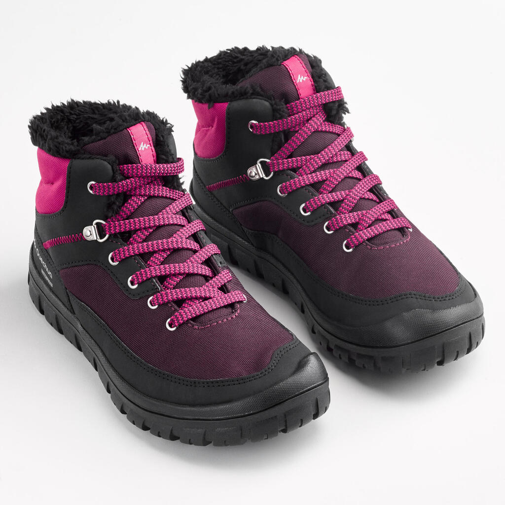 Kids’ Warm, Waterproof Lace-up Hiking Boots SH100 Warm Size 1 - 5.5