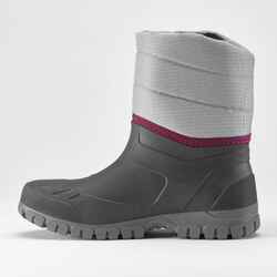 Γυναικείες ζεστές μπότες πεζοπορίας στο χιόνι SH100 - Γκρι