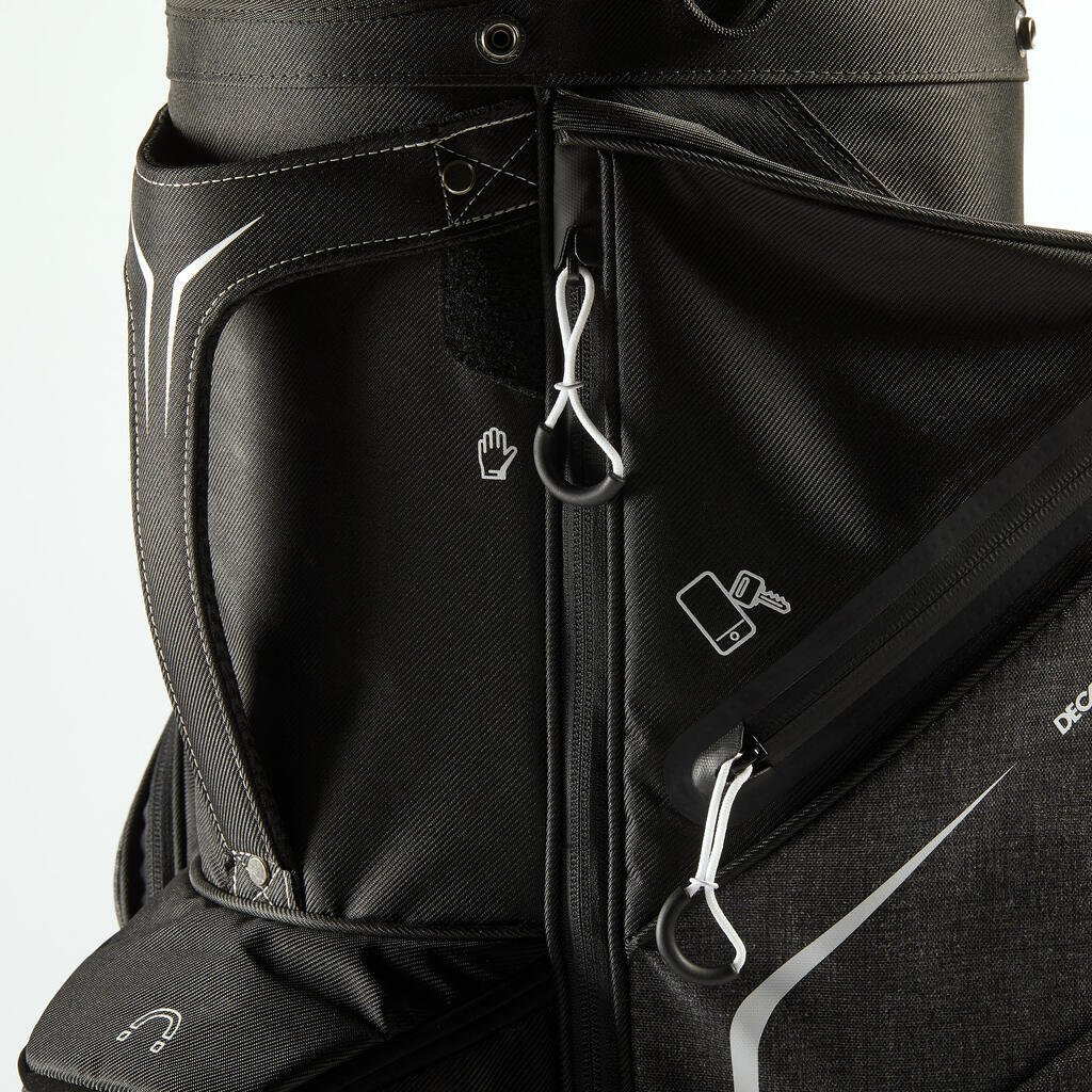 Talega de golf para 14 palos - Inesis Cart negro