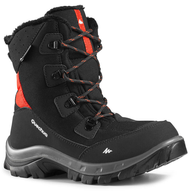 Winterschuhe Wandern SH500 Wasserdicht Hoch Kinder Gr.30–38 schwarz