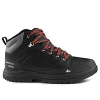 bottes de randonnée neige homme SH100 chaude mi-hauteur noires.
