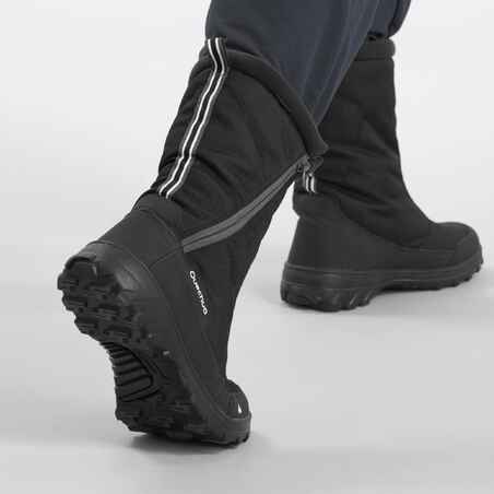 Črni moški visoki vodoodporni škornji za pohode po snegu SH100 U-WARM 