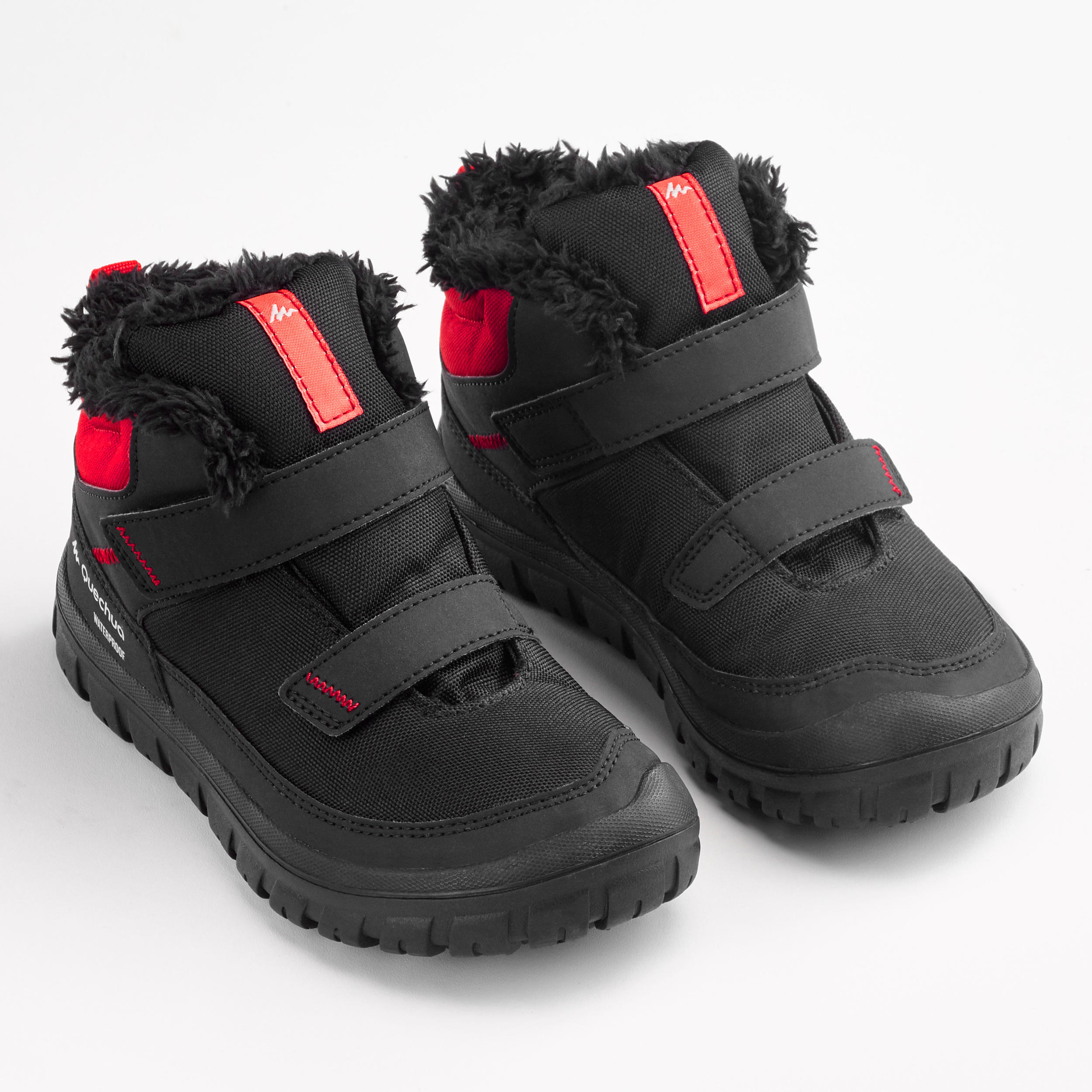 Kids' Winter Boots - SH 100 Black/Red - QUECHUA