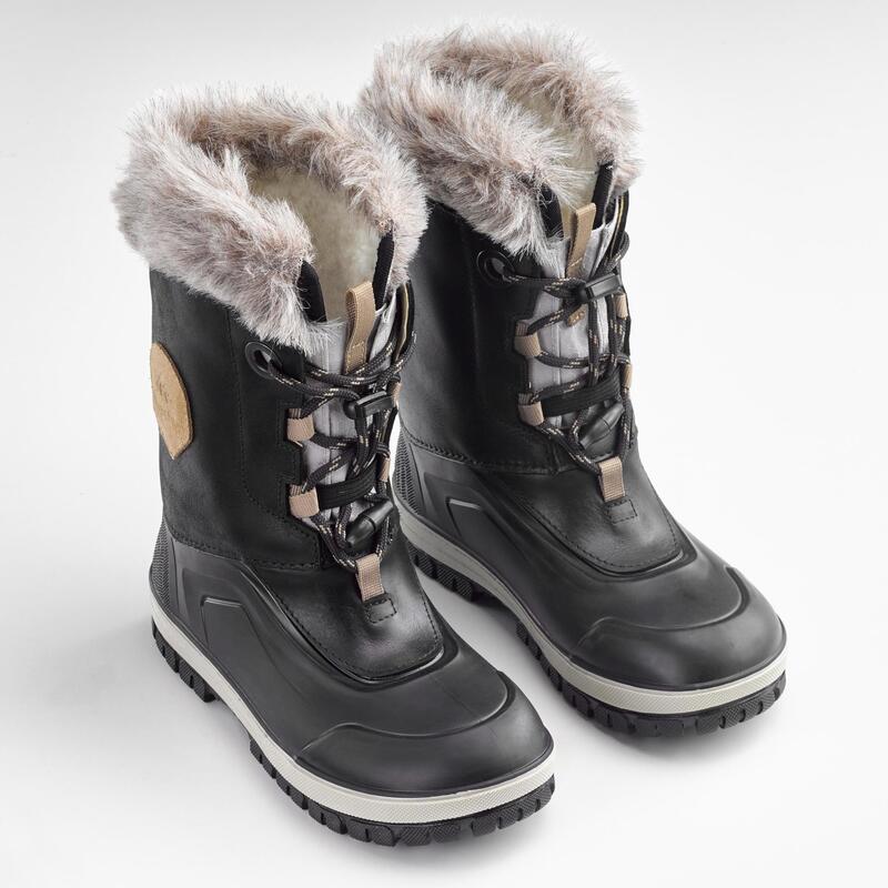 Warme waterdichte wandellaarzen voor de sneeuw kind SH500 X-Warm leer maat 30-38