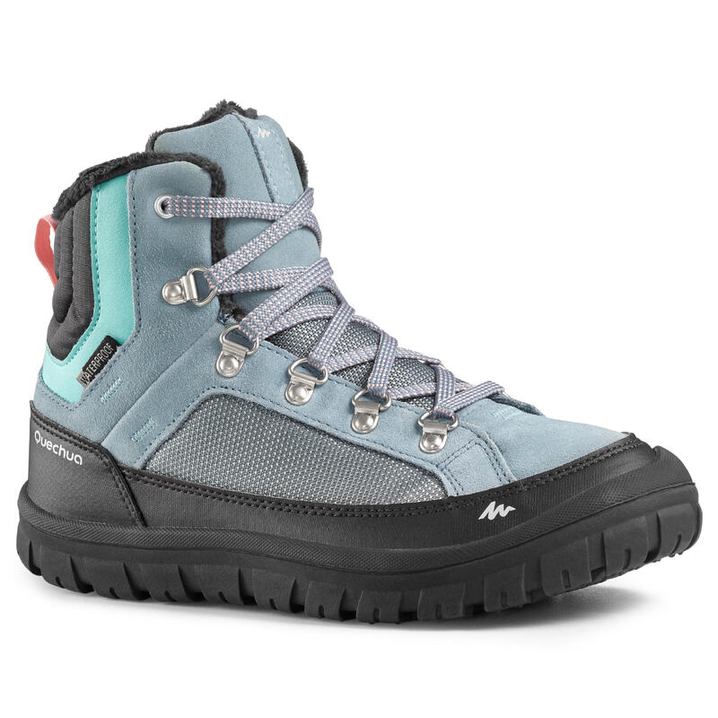 CHAUSSURES CHAUDES IMPERMÉABLES DE RANDONNÉE - SH500 WARM LACET- ENFANT 33 AU 38