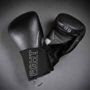 Gant de Boxe Enfant 3-14 Ans en Cuir Gant d'Entraînement de Boxe 4OZ 6OZ  pour MMA Muay Thai Kickboxing Sac de Frappe noir