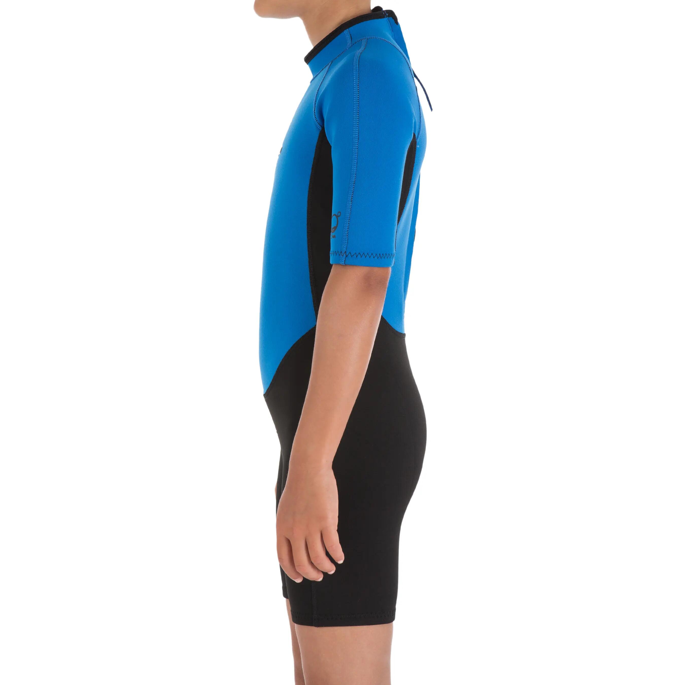 100 Children's Neoprene Shorty Surfing Wetsuit - Blue 12/13