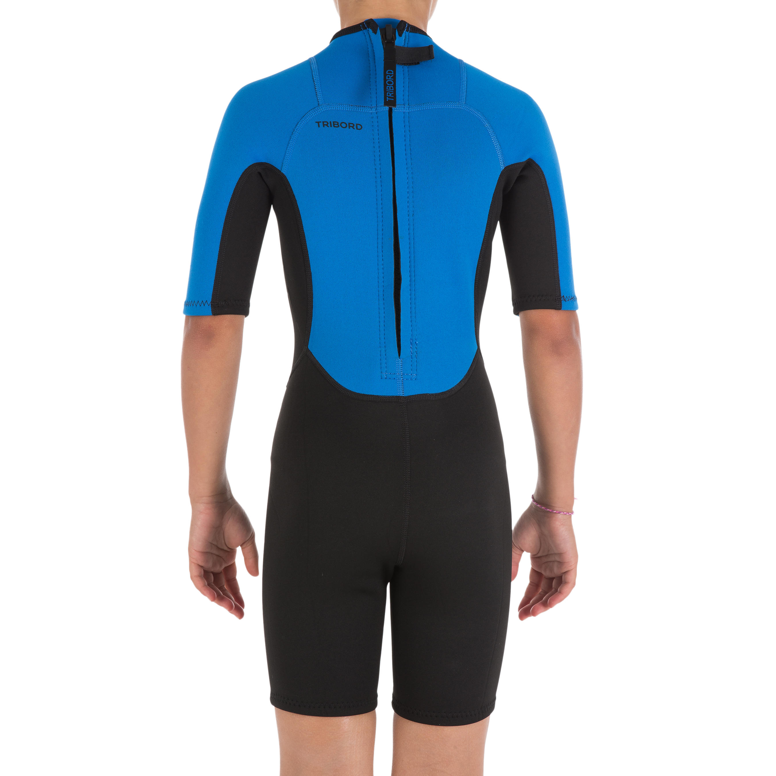 100 Children's Neoprene Shorty Surfing Wetsuit - Blue 4/13