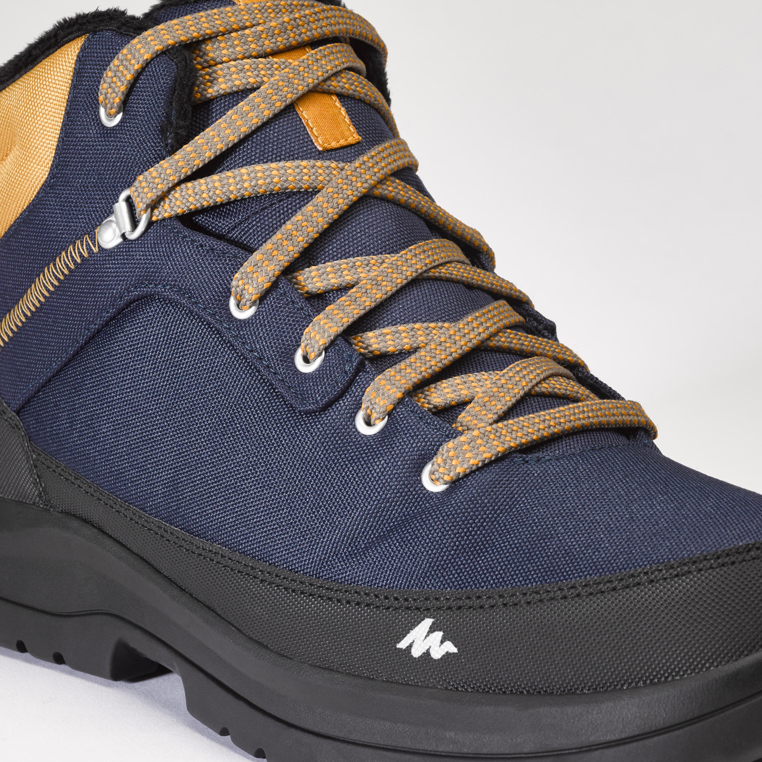 Men’s Mid-Season Boots - SH 100 Blue - Dark blue, Yellow ochre ...