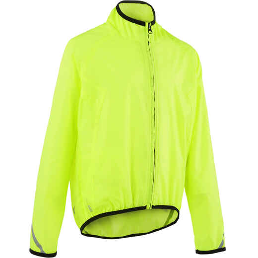 
      300 Kids' Waterproof Cycling Jacket 8-14 - Yellow
  