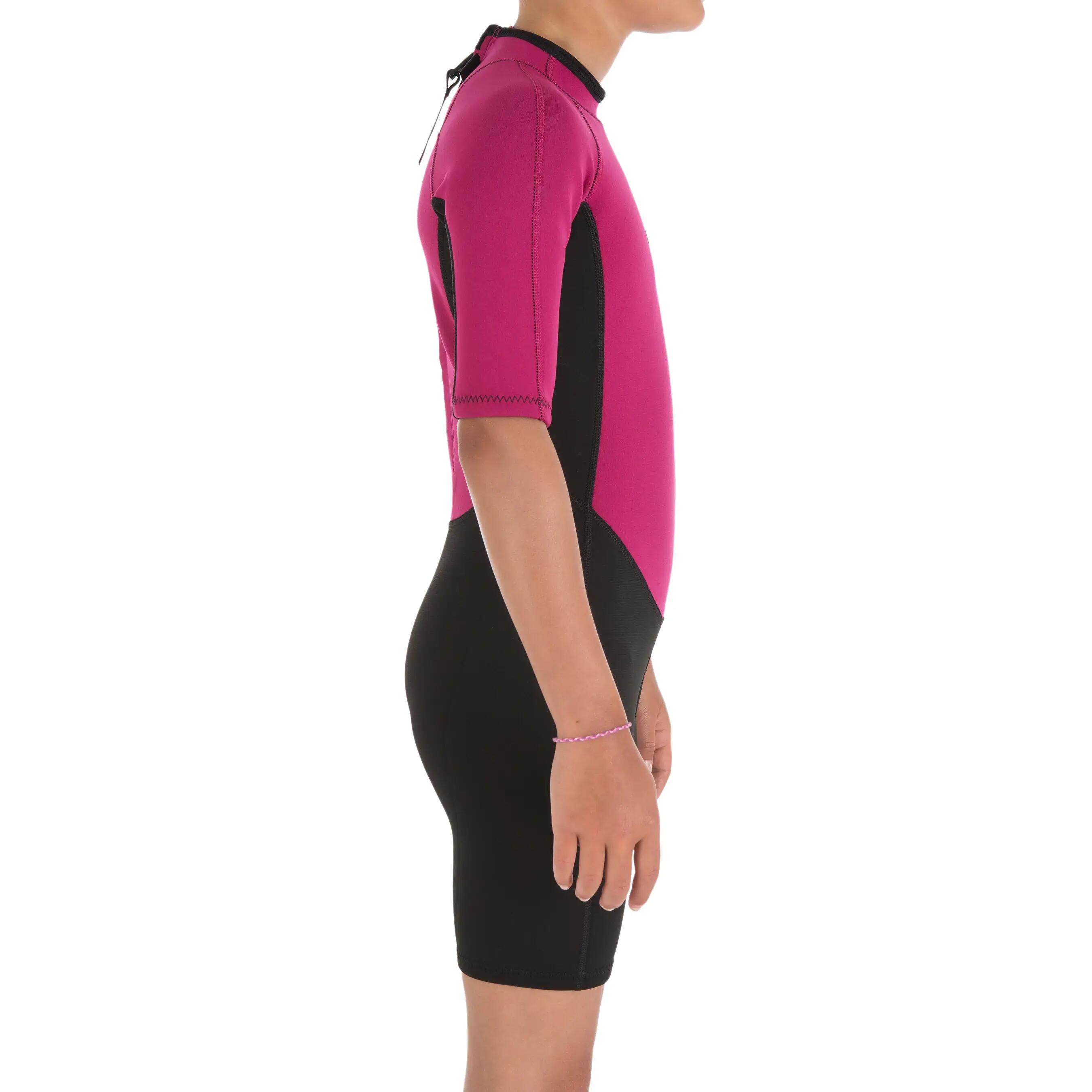 100 Children's Neoprene Shorty Surfing Wetsuit - Purple 11/13