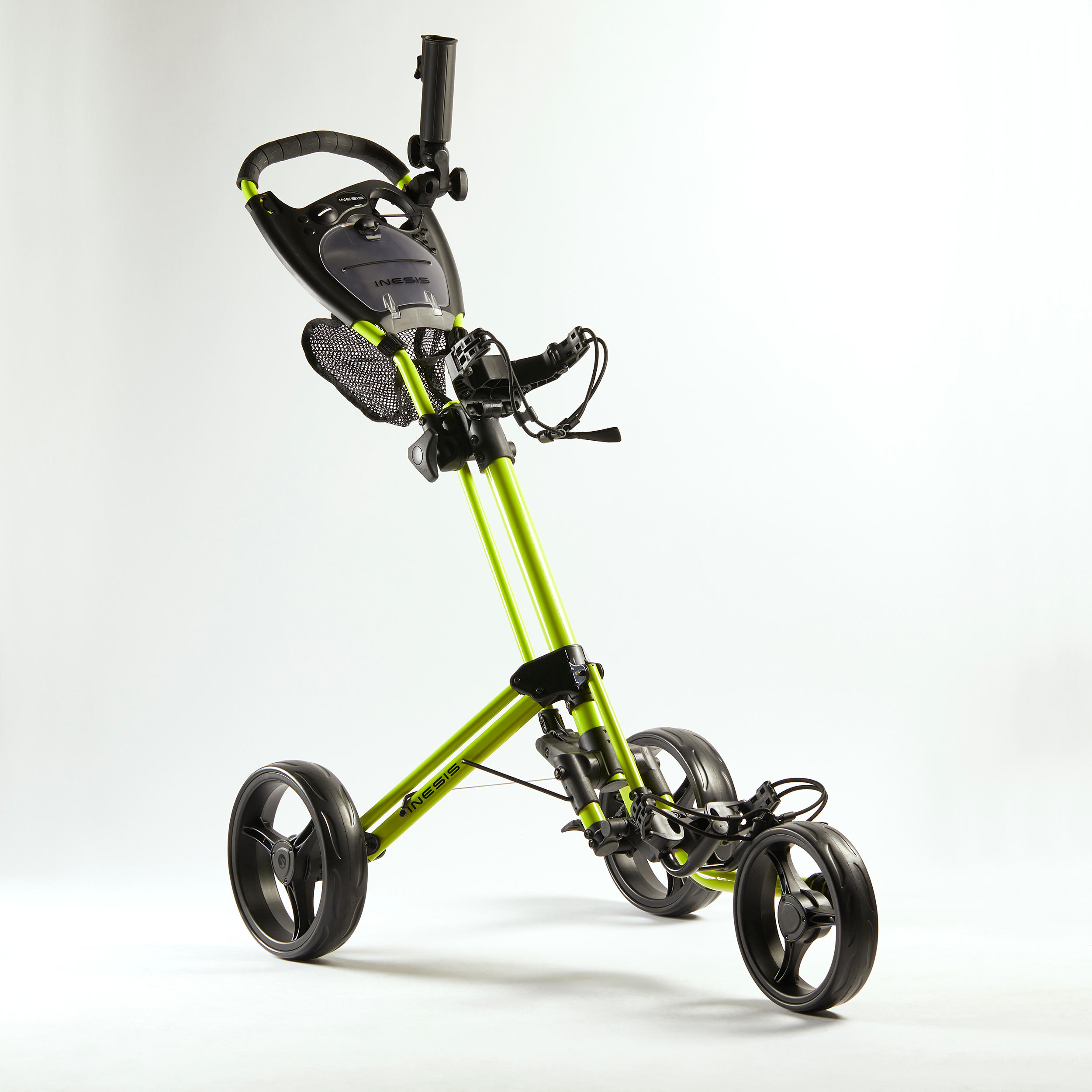 3-WHEEL COMPACT GOLF TROLLEY - INESIS 900 YELLOW 2/9