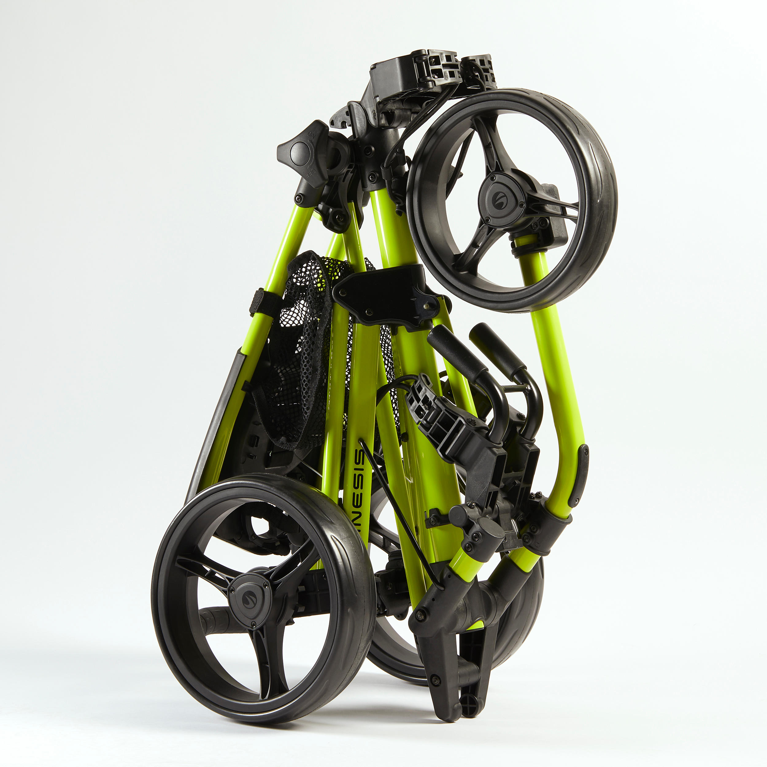 3-WHEEL COMPACT GOLF TROLLEY - INESIS 900 YELLOW 3/9