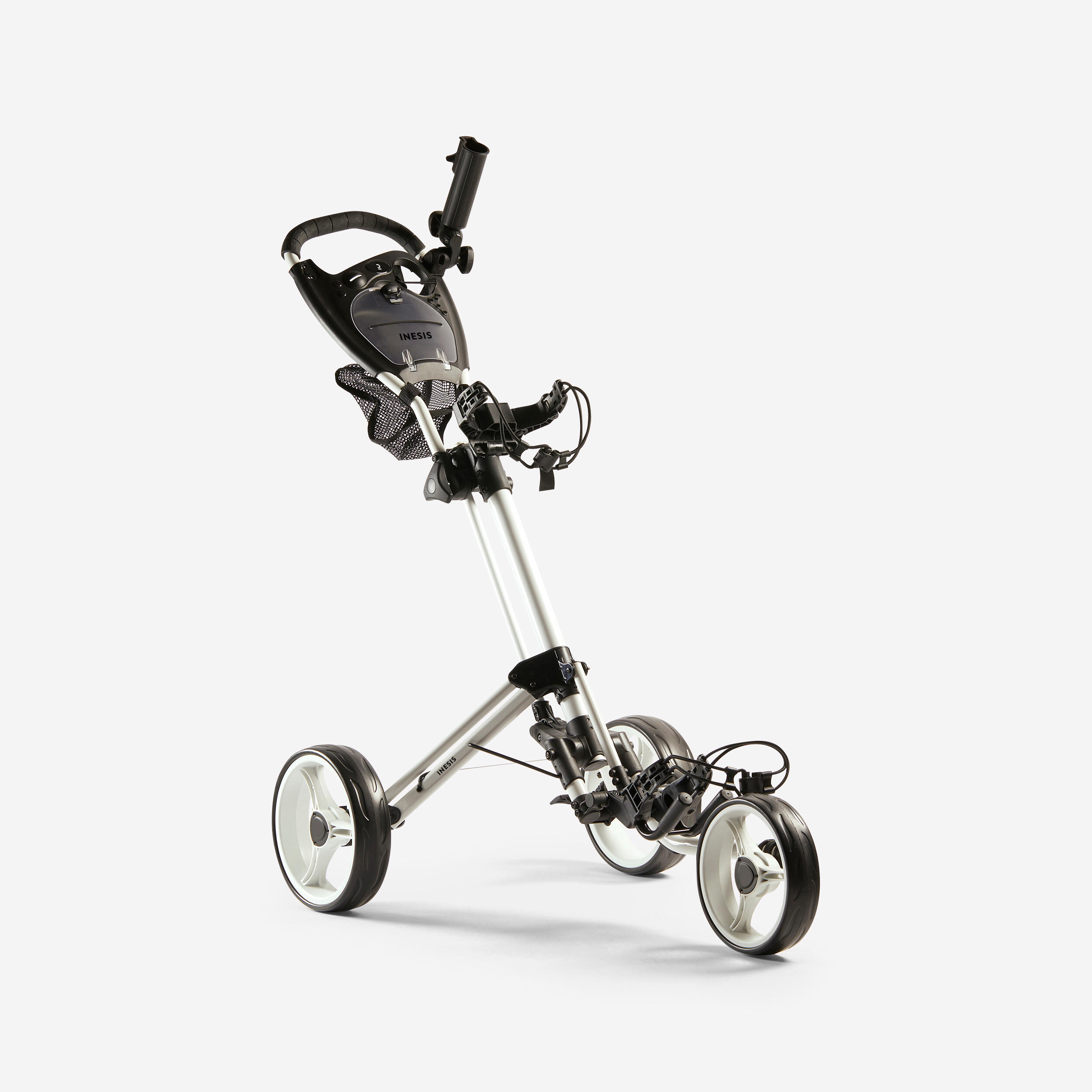 3-Wheel Compact Golf Trolley - Inesis 900 White - INESIS