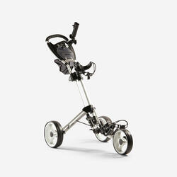 CHARIOT de GOLF 3 ROUES COMPACT BLANC