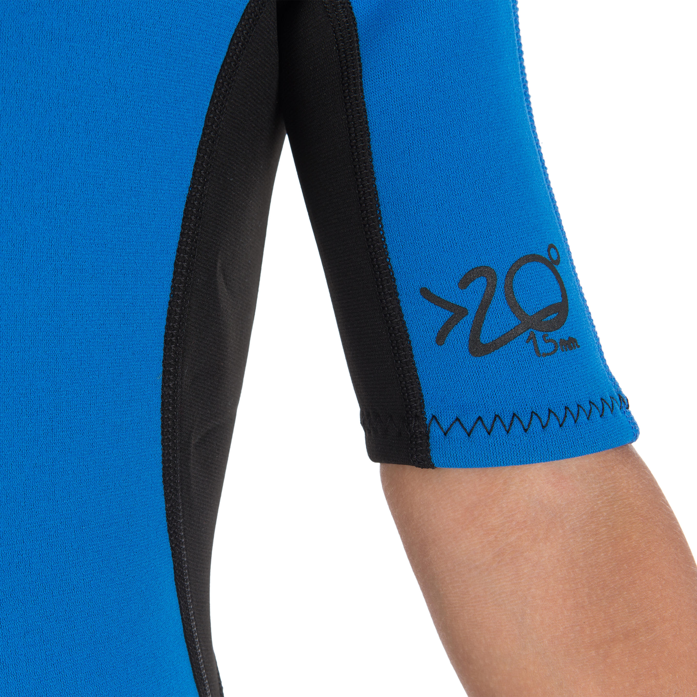 100 Children's Neoprene Shorty Surfing Wetsuit - Blue 6/13