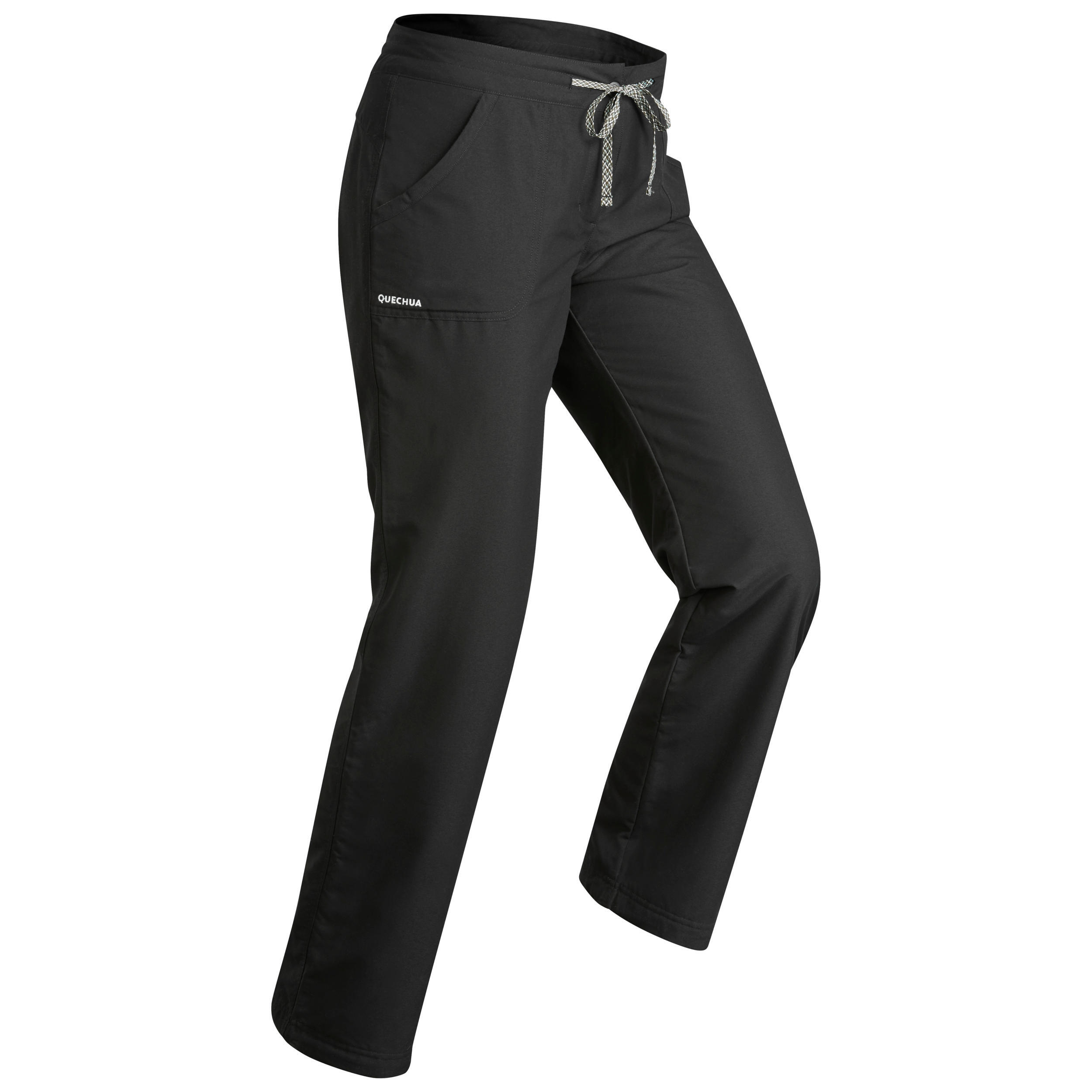 QUECHUA Women's warm Hiking Trousers SH100 ultra-warm - black