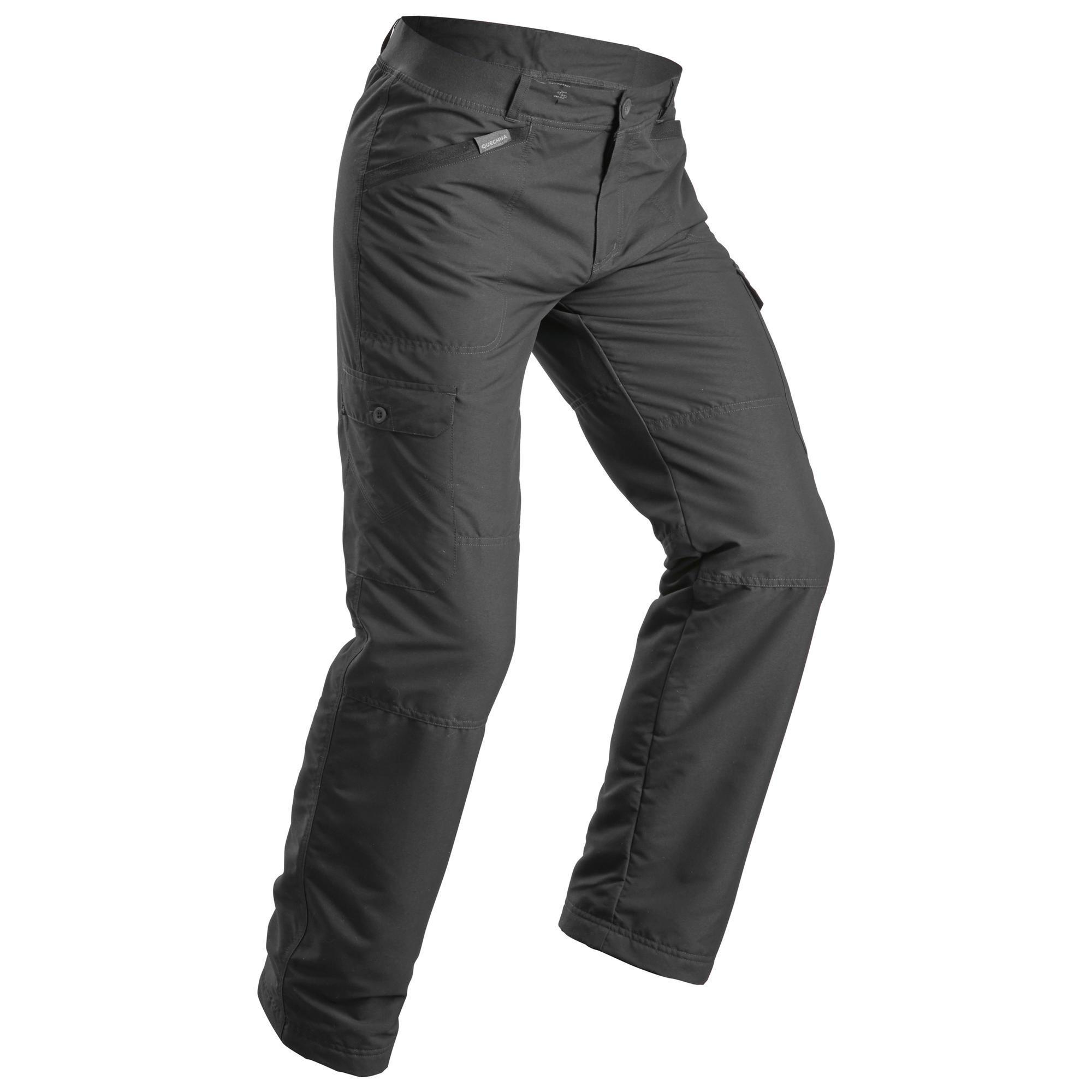 Pantalon Calduros Hidrofob Iarna/ Drumetie Pe Zapada Sh100 Uwarm Negru Barbati
