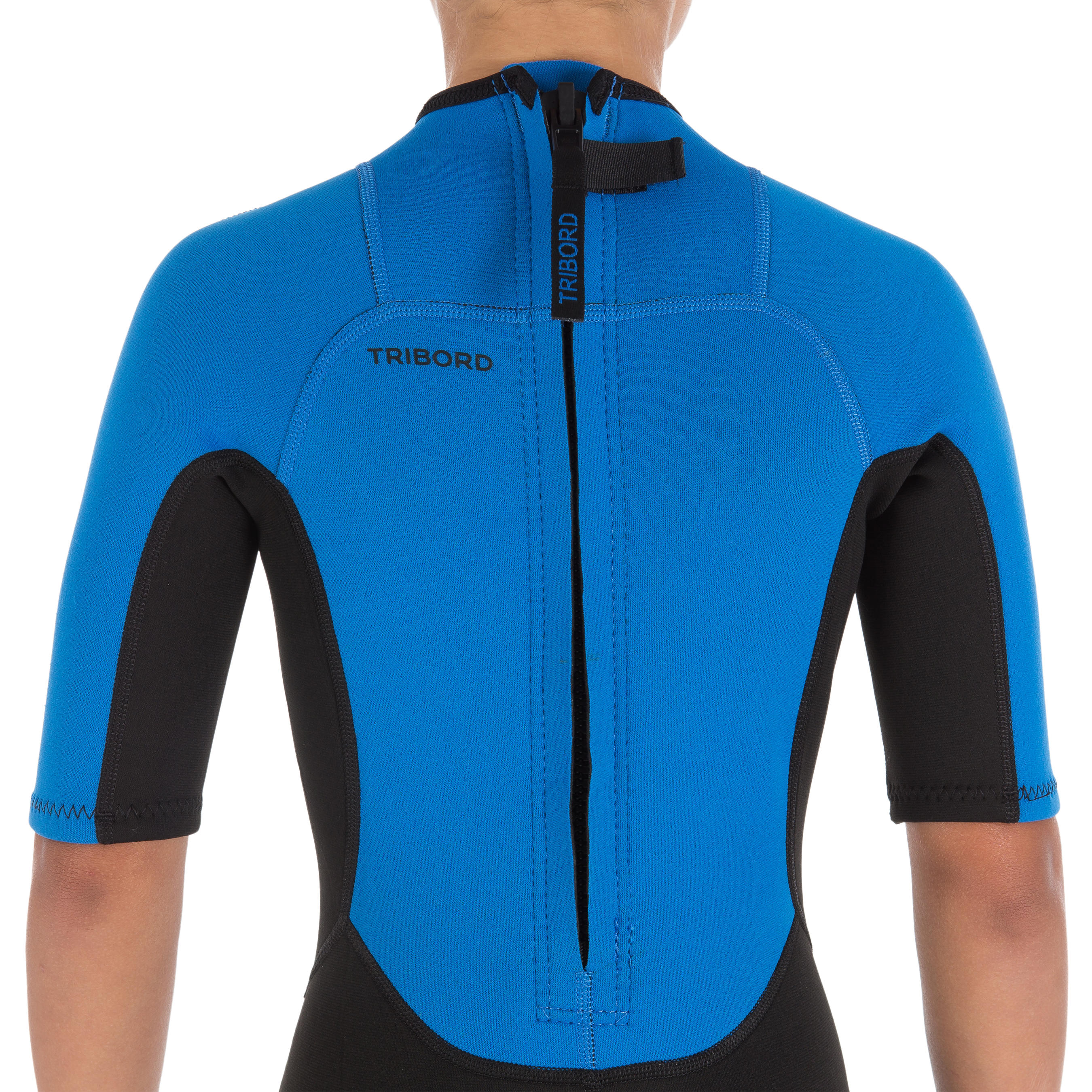 100 Children's Neoprene Shorty Surfing Wetsuit - Blue 3/13
